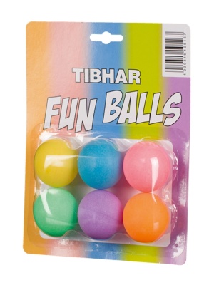 Мяч для настольного тенниса TIBHAR FUN BALLS(6шт) биколор