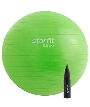 Мяч гимнастический STARFIT GB-109, антивзрыв с ручным насосом, 55см, 900г в Магазине Спорт - Пермь