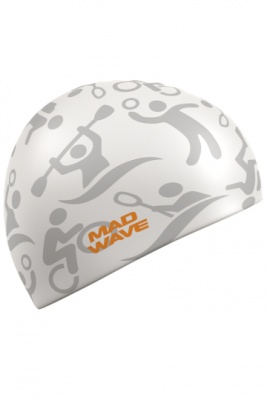 Шапочка для плавания силиконовая Mad Wave Sport, M0554 19 0 02W, Sport White в магазине Спорт - Пермь