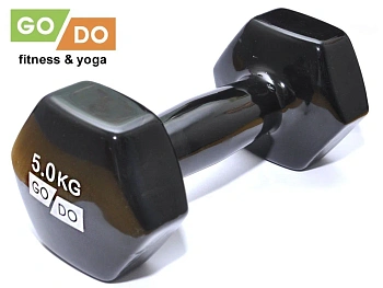 Гантель виниловая GO DO, 5 кг, черный в Магазине Спорт - Пермь