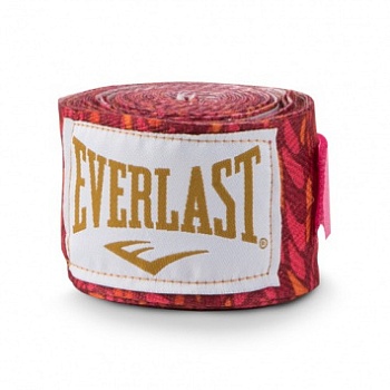 Бинты боксерские Everlast Elastic 3 м, цвет: розовый (P00000746) в магазине Спорт - Пермь