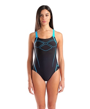 Купальник женский Arena GRAPHIC SWIM PRO, 009024 580 black-turquoise в магазине Спорт - Пермь