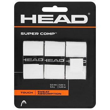 Овергрип HEAD Super Comp белый, 285088WH, впитывающий, 3 штуки