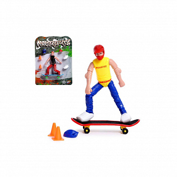 Пальчиковый скейтборд с фигуркой, МИКС, арт.6245281