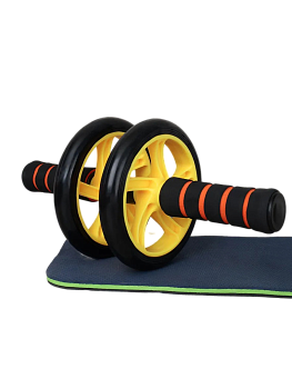 Ролик для пресса Woohooo Double Wheel Ab Roller, 32 х 32 х 15см, желтый в Магазине Спорт - Пермь