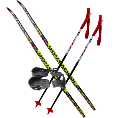 Лыжи детские (step) с креплениями STC, с палками в магазине Спорт - Пермь
