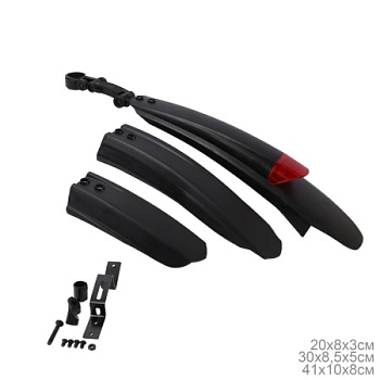 Крылья для велосипеда для колёс на 24-27,5". COMIRON Storm Chaser. комплект 2 шт. Цвет: Черный. /XGNB-040