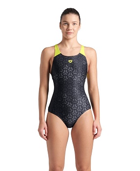 Купальник женский Arena MONOGRAM CONTROL PRO LOW LB, 008152 560, blk-soft gr-multi в магазине Спорт - Пермь