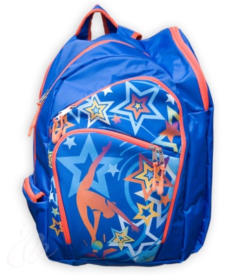 Рюкзак для художественной гимнастики Царевна-Лебедь Батман Млечный путь голубой/оранжевый