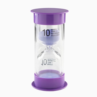 Часы песочные Happy time, на 10 минут, 12×5.5 см, сиреневые 7697300 в магазине Спорт - Пермь