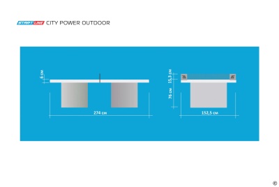 Теннисный стол антивандальный Start Line City Power Outdoor, всепогодный, цвет серый/черный