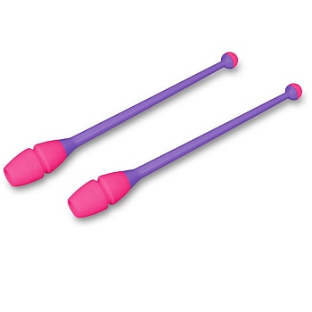 Булавы для художественной гимнастики Indigo 45 см, вставляющиеся, фиолетово-розовые (IN019)