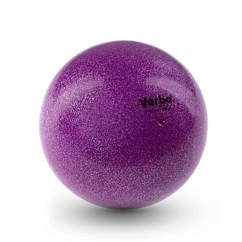 Мяч для художественной гимнастики Verba Sport, цвет: фиолетовый с блестками