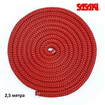 Скакалка гимнастическая SASAKI Rope MJ-240,  2.5 м, цвет R - красный