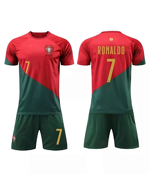 Форма футбольная подростковая Ronaldo № 7, красно-зеленая