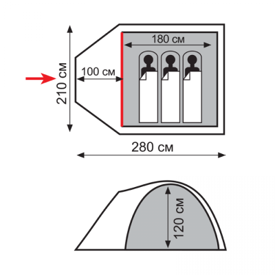 Палатка 3-местная Totem Indi 3(V2)