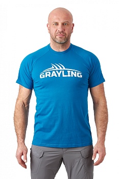 Футболка мужская GRAYLING Logo T-Shirt (Лого), хлопок, синяя, GTS-02BL