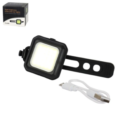 Фонарь передний RIQUAN "YO-999-F" корпус: ABS; свет: 130lm; аккумулятор 700 mAh, влагозащита IP45, вес 27гр в Магазине Спорт - Пермь