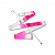 Лента гимнастическая с палочкой Indigo 56 см, 6 м, бело-розовая (АВ236-16)