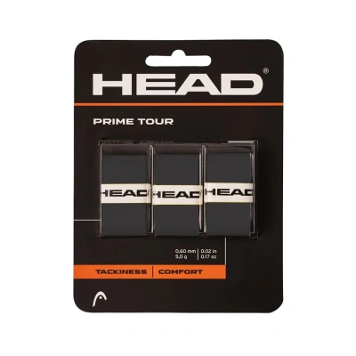 Овергрип HEAD Prime Tour 285621-BK, в упаковке 3 штуки, черный