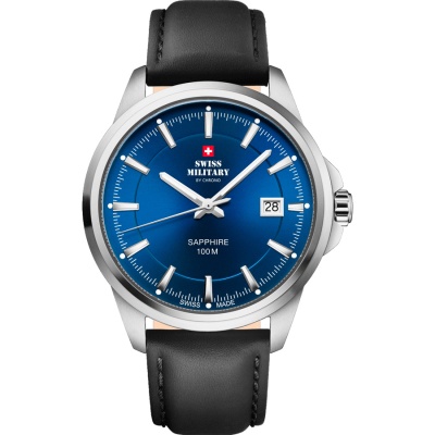 Часы Swiss Military SM34104.10 м.серебро на ремне синий в магазине Спорт - Пермь