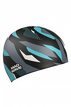 Шапочка для плавания силиконовая Mad Wave Stripes, M0554 23 0 00W, Stripes Black в магазине Спорт - Пермь