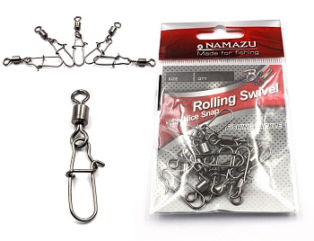 Вертлюг с застежкой Namazu N-FT-RSNS6, размер 6 (10шт)