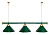Светильник Startbilliards, 3 плафона Зеленый (Green) / Цвет штанги: Зеленый (Green)