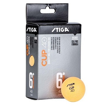 Мяч для настольного тенниса Stiga Cup ABS 40мм (6шт.) оранжевые