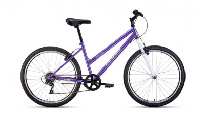 Велосипед ALTAIR MTB HT Low 26, 6 скоростей, рама 17", фиолетовый/белый в Магазине Спорт - Пермь