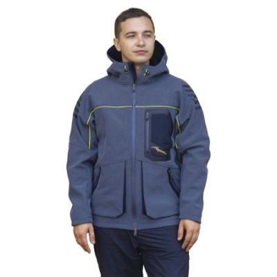 Куртка мужская Aquatic КС-04С (soft shell, цвет: синий)