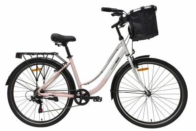 Велосипед TechTeam Meadow 28 x 17 бело-розовый в Магазине Спорт - Пермь