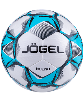 Мяч футбольный Jogel Nueno, белый-голубой-черный, размер 4