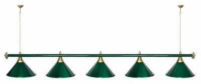 Лампа Startbilliards (зеленая штанга), 5 плафонов, цвет зеленый/зеленый