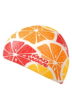 Шапочка для плавания силиконовая Mad Wave CITRUS, оранжевая, M0553 16 0 06W в магазине Спорт - Пермь