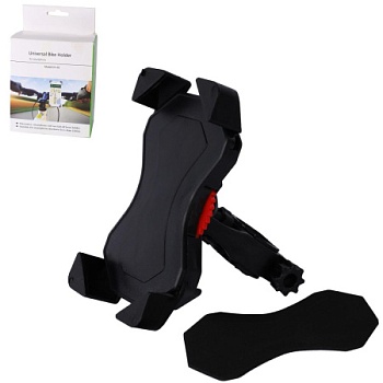Держатель велосипедный пластиковый для телефона регулируемый универсальный. Чёрный