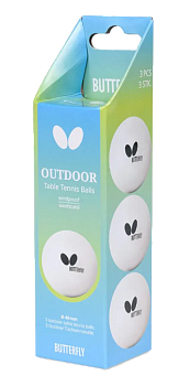 Мячи для настольного тенниса BUTTERFLY Outdoor 40+ бел. 3 шт.