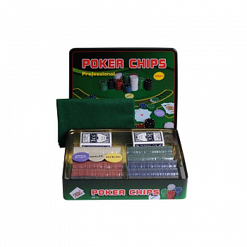 Набор для игры в покер (карты 2 колоды, фишки 500 шт.) Арт.118720