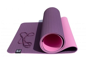 Коврик для йоги OFT 6 мм двухслойный TPE бордово-розовый, артикул: FT-YGM6-2TPE-4  в Магазине Спорт - Пермь