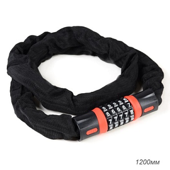 Замок кодовый R-LOCK CHAIN, 5 разрядов, 1200мм, стальная цепь, толщина металла 6 мм