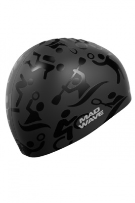 Шапочка для плавания силиконовая Mad Wave Sport, M0554 19 0 01W, Sport Black в магазине Спорт - Пермь