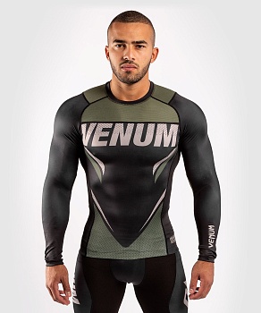 Рашгард для MMA Venum ONE FC Impact Black/Khaki L/S в магазине Спорт - Пермь