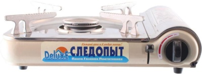 Плита газовая портативная "СЛЕДОПЫТ - DeluxE", (с подогревом) нержавеющая сталь, цанговый баллон PF-GST-N03