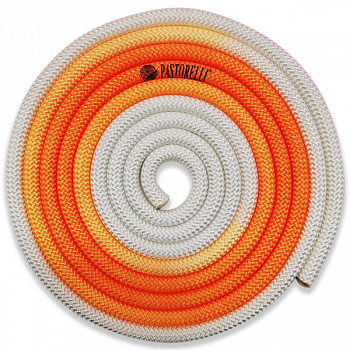Скакалка гимнастическая PASTORELLI MULTICOLOR модель New Orleans - цвет 04268 - Оранжевый-Белый