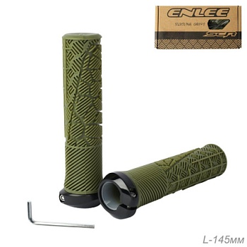 Грипсы 145 мм. Эргономичные. ENLEE. Ультрамягкие с PC струбцинами. Special Soft TPE+PP5.