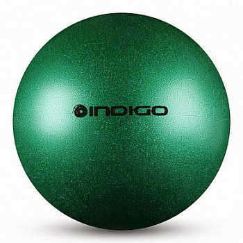 Мяч для художественной гимнастики INDIGO металлик 400 г IN118 19 см Зеленый с блестками