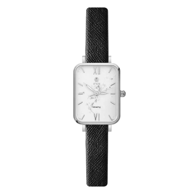 Наручные кварцевые часы женские УЧЗ 3055L-9 серебро черный ремень в магазине Спорт - Пермь