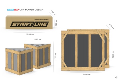 Теннисный стол антивандальный Start Line City Power Design Outdoor, всепогодный, цвет графит/черный