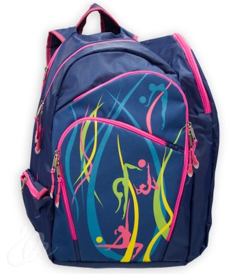 Рюкзак для художественной гимнастики Царевна-Лебедь Батман Джунгли темно-синий/розовый