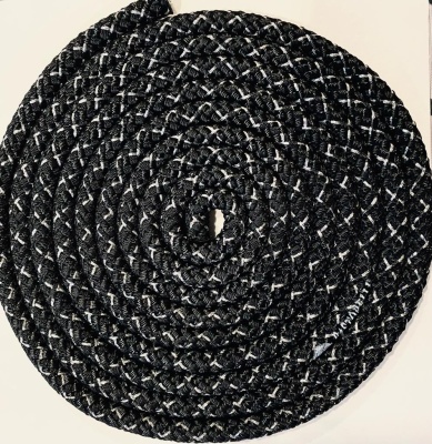 Скакалка гимнастическая PASTORELLI "Металлик", цвет: Черная скакалка с серебряными нитями Артикул: 00124
